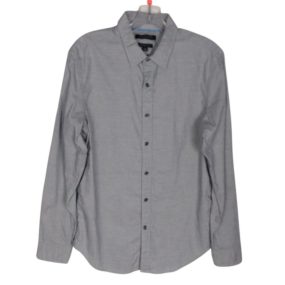BANANA REPUBLIC Mens Size M Grant Fit Gray‎ Cotton Button Up Shirt